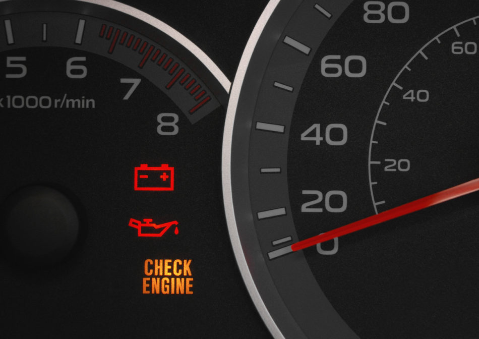 Check engine warning light.